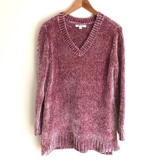 Orvis Chenille Long Chunky Knit Sweater Rose Pink - Picture 4 of 14